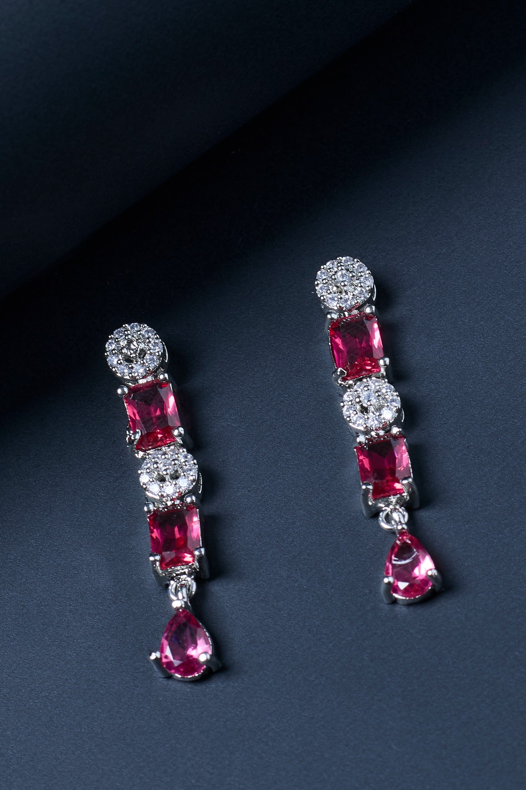 Ruby Red Necklace Set with Earrings, And FREE  Bracelet – Combo Sale | Ruby Red Stone Premium Party Wear Jewelry