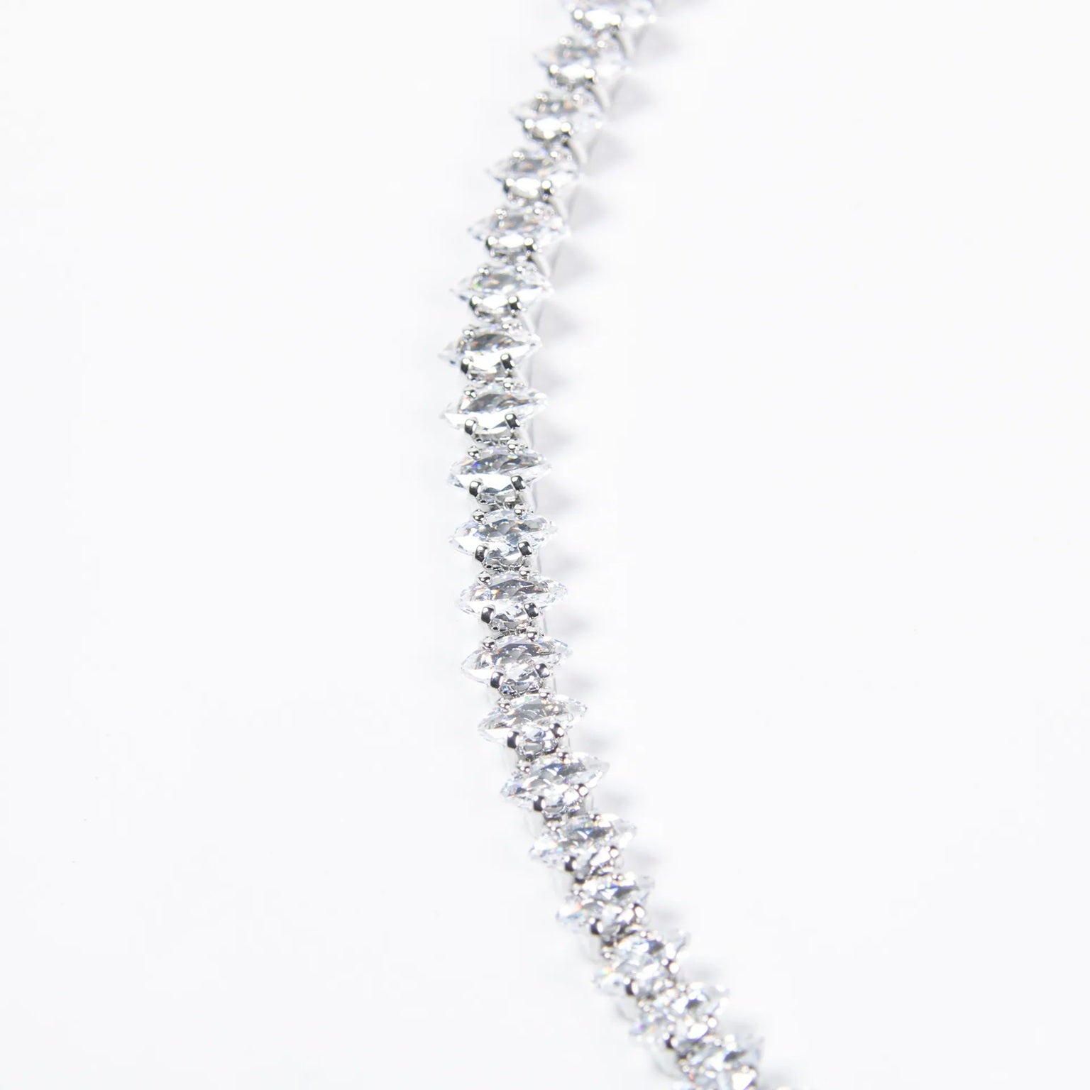 Multicolored Marquise And Drop Shaped American Diamond Necklace Set With Earrings Silver Plated