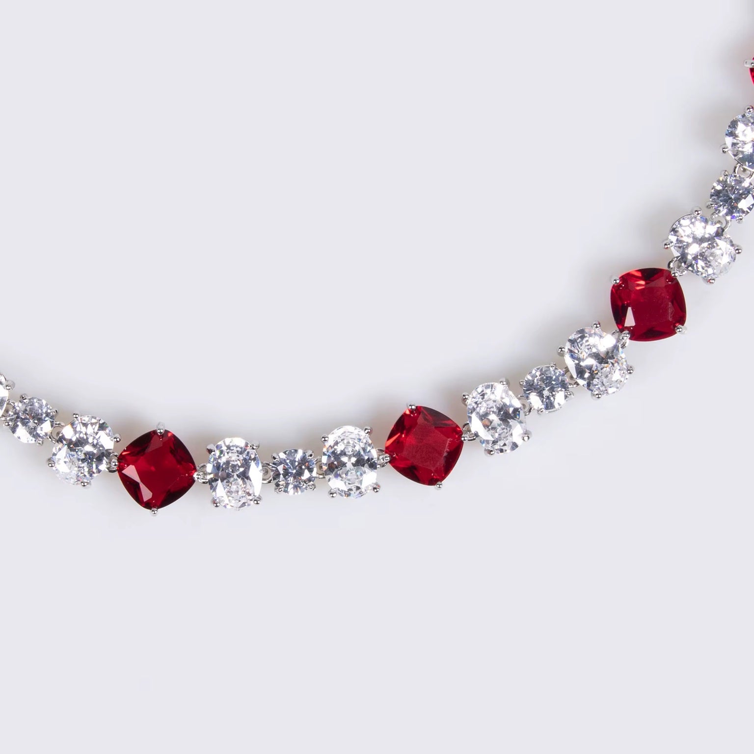 Multicolor Geometric Shaped Color Stone Silver Plated Necklace & Earrings Jewelry Set