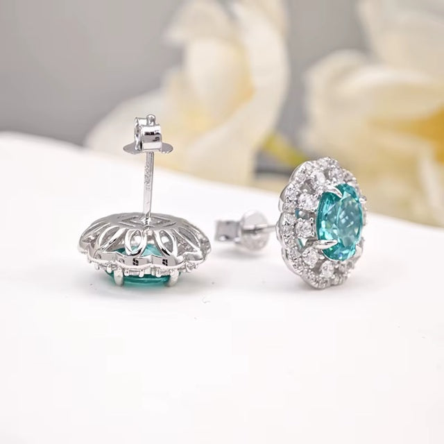 Blue Color Stone Studded Silver Plated 3 Pcs Jewelry Set With Pendant Earrings And Ring