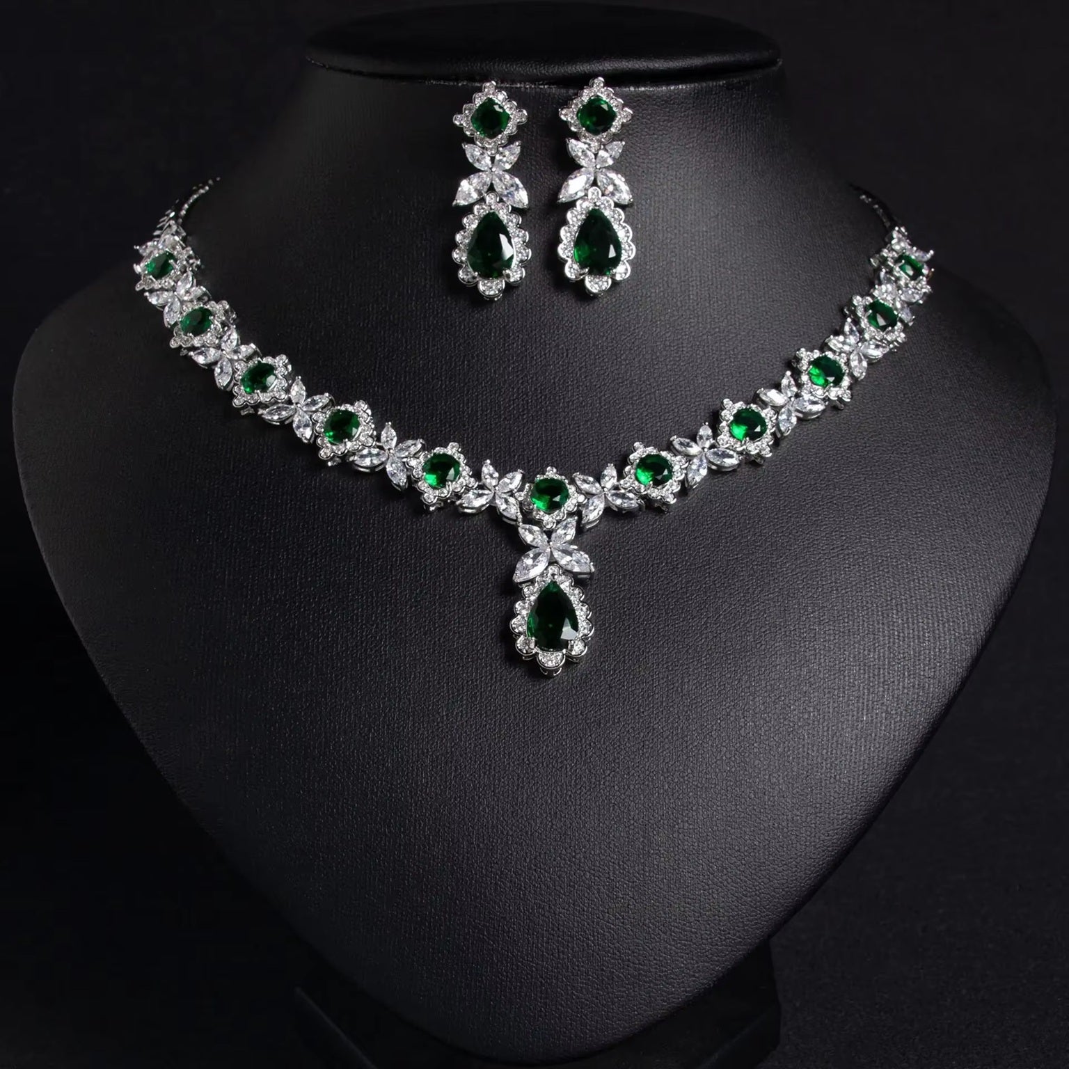 Multi Color American Diamond Necklace & Earrings Set for Women | Premium Necklace Set | Wedding & Party Wear Jewelry Set