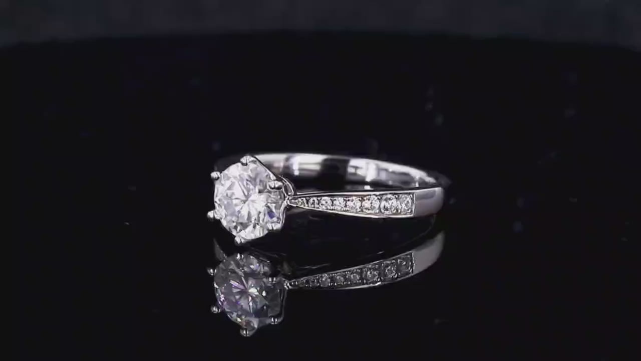 1 Carat Moissanite 925 Sterling Silver Ring for Women | Adjustable Size