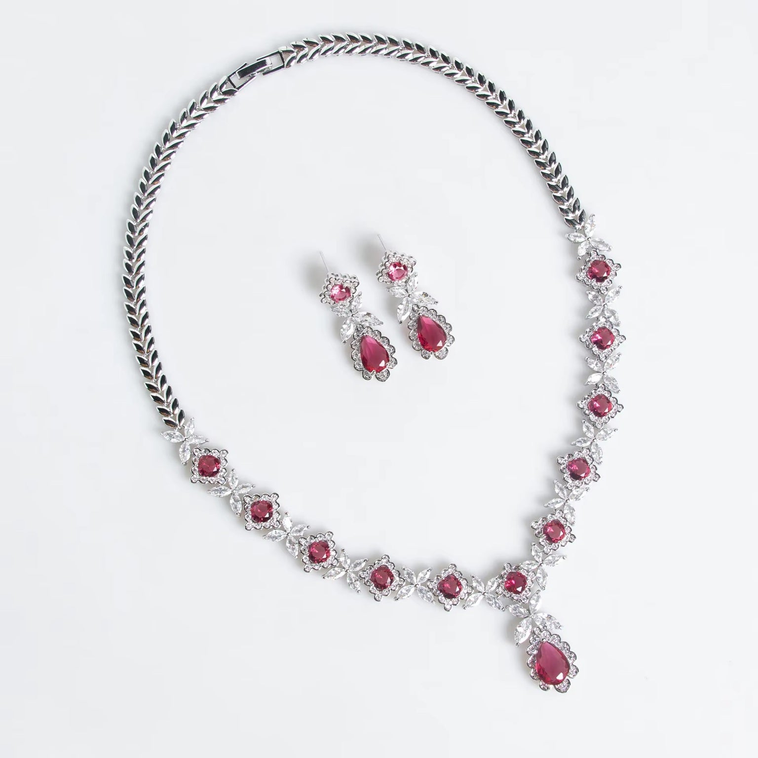 Multi Color American Diamond Necklace & Earrings Set for Women | Premium Necklace Set | Wedding & Party Wear Jewelry Set